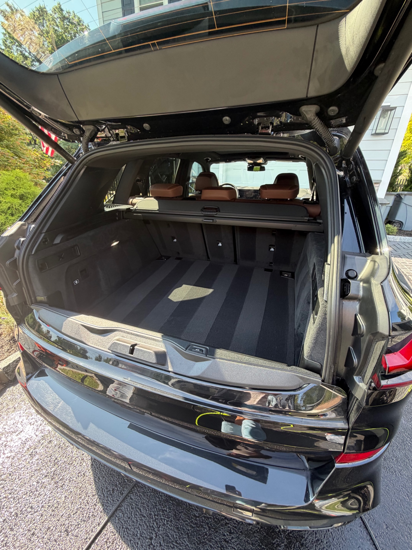 Freshly vacuumed cargo area of a black SUV